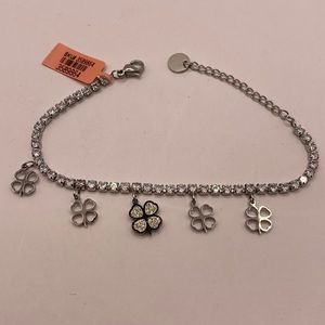 Lucky 4 Leaf Clover Rhinestone Bracelet Anklet